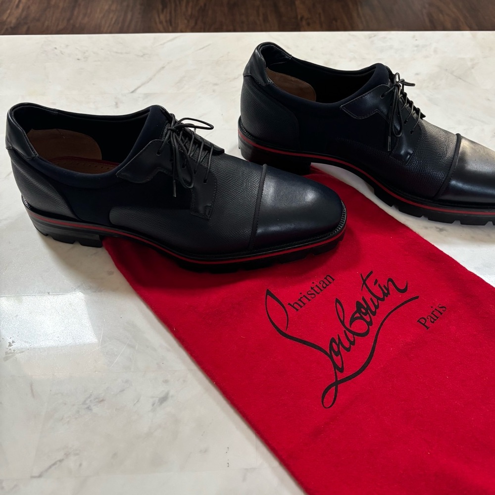 Men’s elegant navy blue Christian Louboutin shoes , size 41